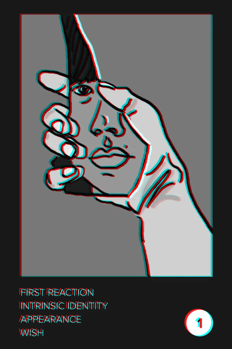 One of the illustrated cards used in the play