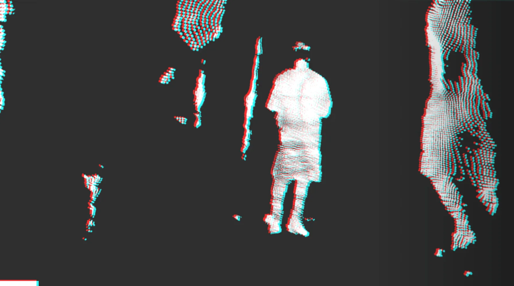 A participant captured as a point cloud